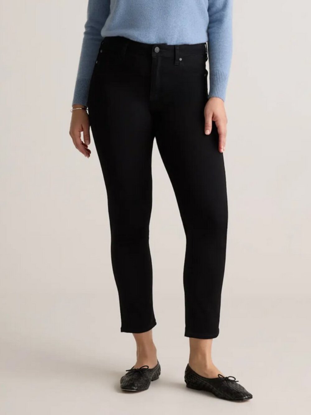 NWT - Quince Luna Stretch Slim Straight Jeans Black 29 Short